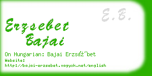 erzsebet bajai business card